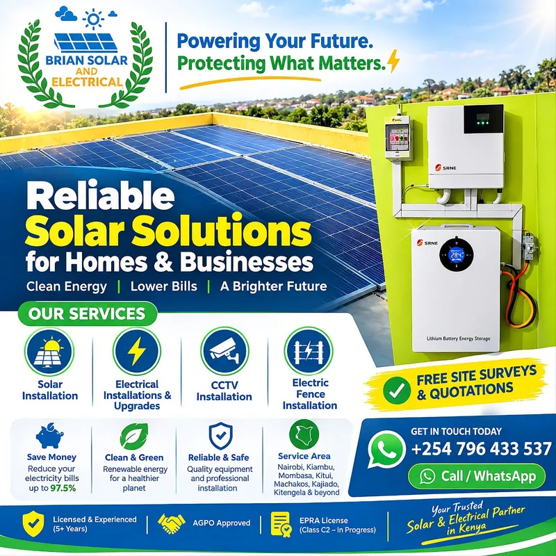 Brian Solar and Electrical services flyer